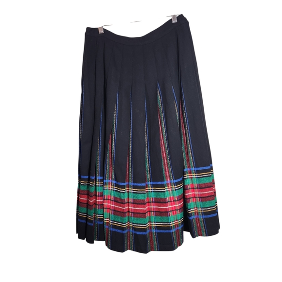 Vintage Pendleton 100% Virgin Wool Midi Skirt Womens 14 Pleated - Picture 2 of 4